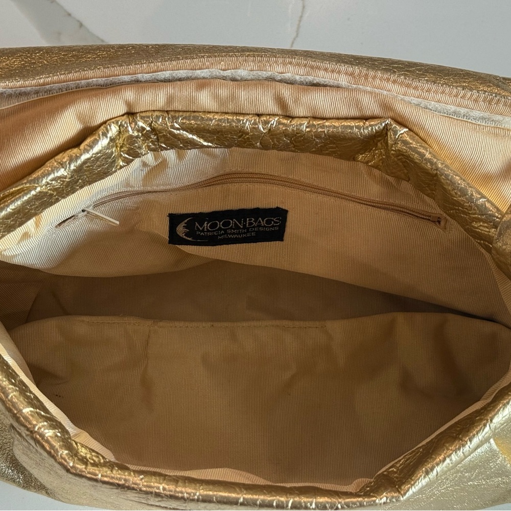 MOON BAGS-vintage 80’s-90’s gold lame Patricia Smith Design made in Milwaukee - Picture 8 of 10